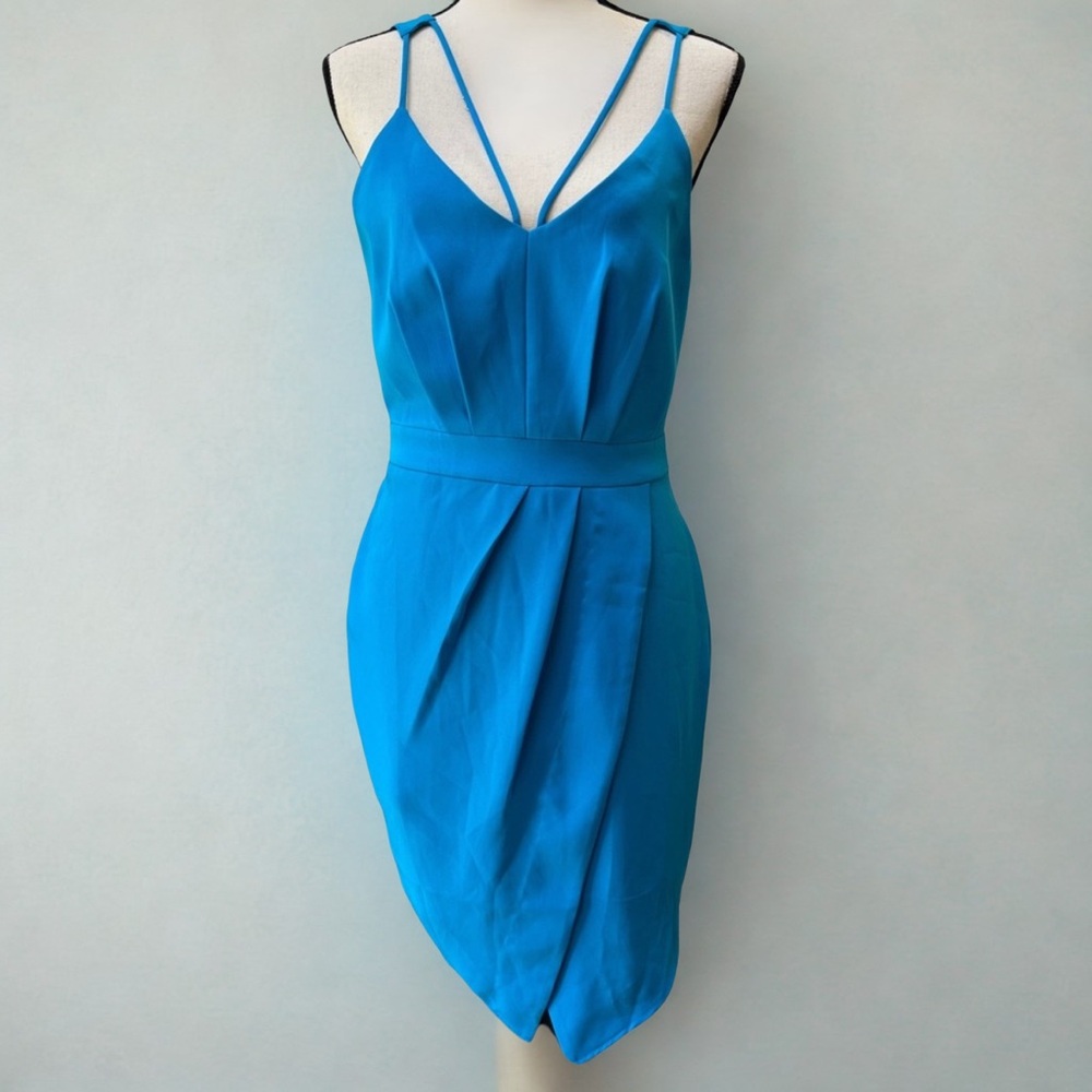 NWT Adelyn Rae Aqua Blue Strappy Tulip Dress